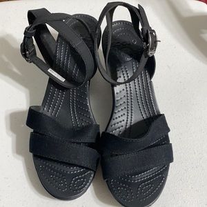 Brand New Black Crocs Wedges - Size 10